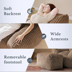 Gericco Oversized Bean Bag Chaise Lounge Chair Indoor - Image 4