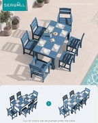 SERWALL Outdoor Dining Table Set, 67‘’ HDPE Patio Dining Set - Image 7