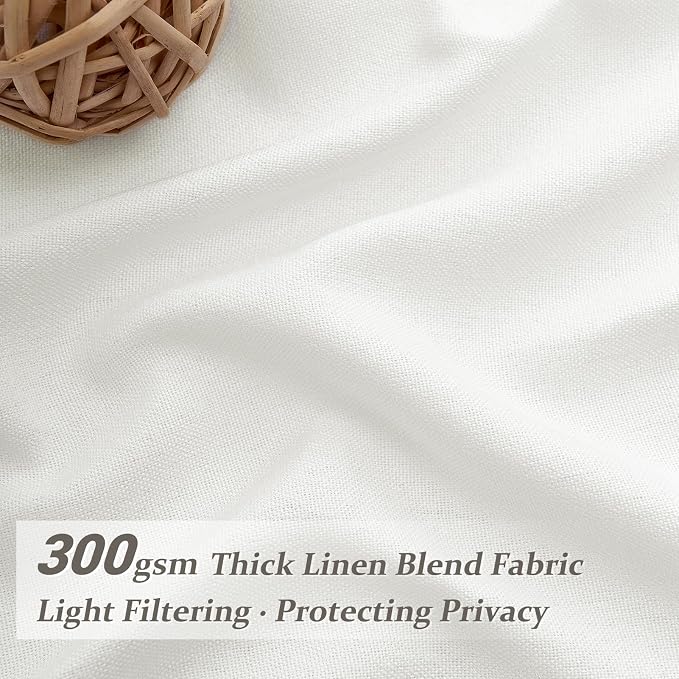 Extra Long Pinch Pleat Snow White Semi Sheer Curtains 108 Inches Long - Image 2