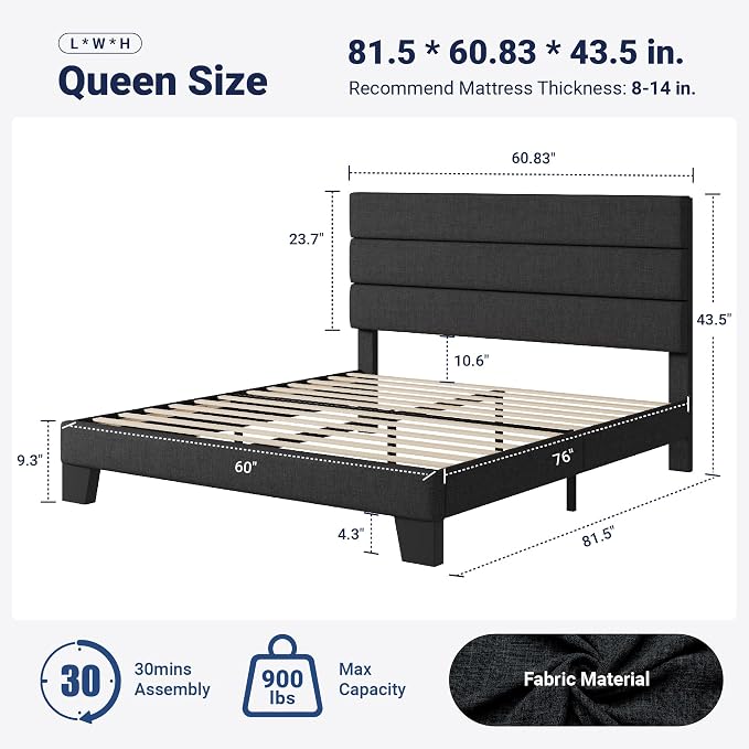 Allewie Queen Size Platform Bed Frame - Image 2