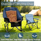 400lbs Rocking Camping Chair, Oversized Heavy Duty XL Folding Rocker - Image 4