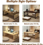 Japanese Floor Table Bamboo Folding Coffee Table Portable Solid Wood Japanese - Image 6