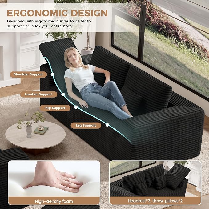 Luxanimarion 80'' Modern Cloud Loveseat Sofa, No Assembly Required Deep Seat - Image 5