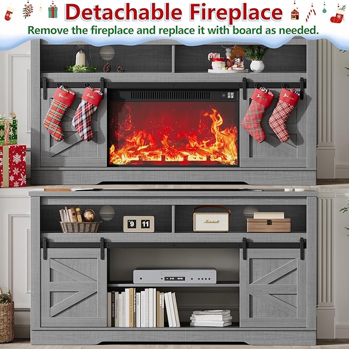 JUMMICO Fireplace TV Stand for 65+ Inch TV - Image 7