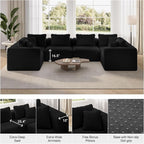Novilla 141" Modular Sectional Sofa, Modern Cloud Sectional Couch - Image 7