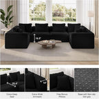 Novilla 106" Modular Sectional Sofa, Modern Cloud Sectional Couch - Image 7