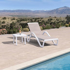 PURPLE LEAF Patio Chaise Lounge Chair Set Outside Aluminum Plastic Stackable - Image 9