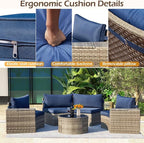 ECOTOUGE 8-Piece Half-Moon Curved Patio Furniture Set - Image 6