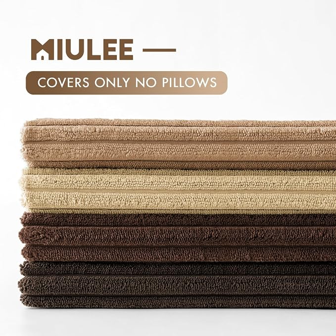MIULEE Fall Corduroy Decorative Throw Pillow Covers Dark Brown 20x20 | Set of 4 - Image 7