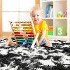 Noahas 4x6 Tie-Dyed Black and White Fluffy Area Rug Non-Slip - Image 8
