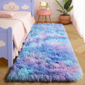 Amdrebio Purple Rainbow Mermaid Fluffy Runner Area Rug 2x6 by Amdrebio