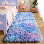 Amdrebio Purple Rainbow Mermaid Fluffy Runner Area Rug 2x6 by Amdrebio