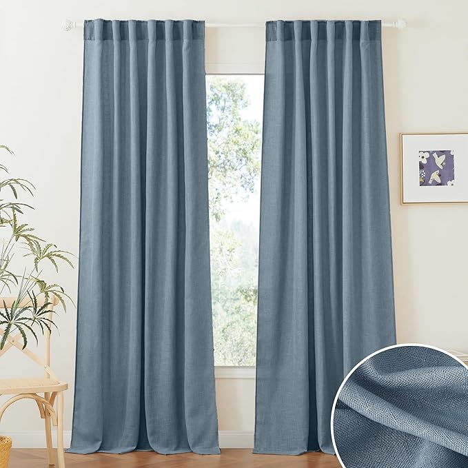 RYB HOME Linen Semi Sheer Curtains by RYBHOME