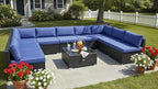 Tangkula 10 Pieces Patio Sofa Set, Outdoor Wicker Conversation Set by TANGKULA