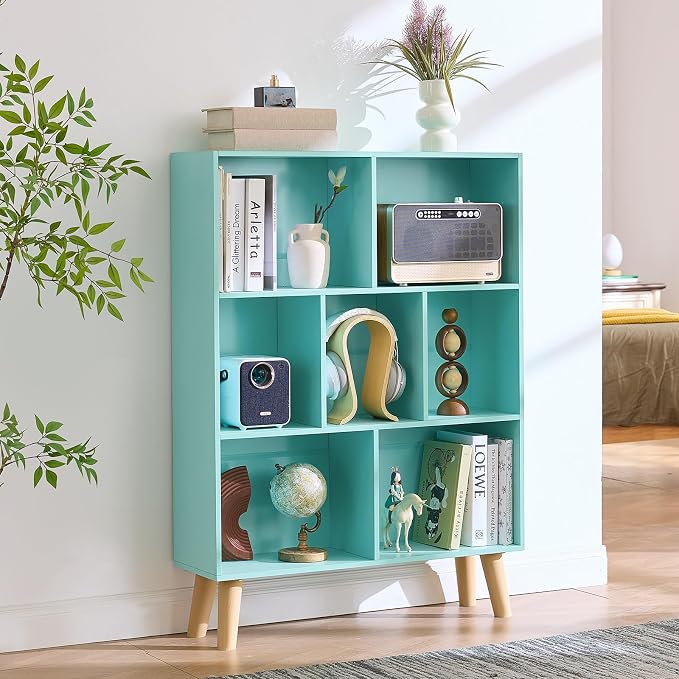 LEYAOYAO 7 Cube Bookshelf 3-Tier Bookcase - Image 7