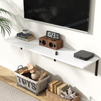 Fun Memories Floating Shelves for Wall, 12 Inch Deep Floating Shelves Set of 2 - Image 2