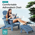 SERWALL Folding Adirondack Chair, HDPE Adirondack Chairs Set of 2, Plastic - Image 5