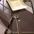 SEI Furniture - Stondon Round End Table - Transitional Design, Champagne Metal - Image 7