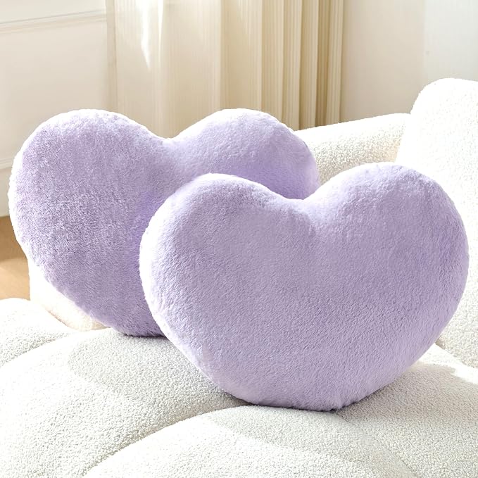 2PCS Throw Pillows Heart Pillow Home Decor Decorative Couch Pillows Bed Pillows by Unknown