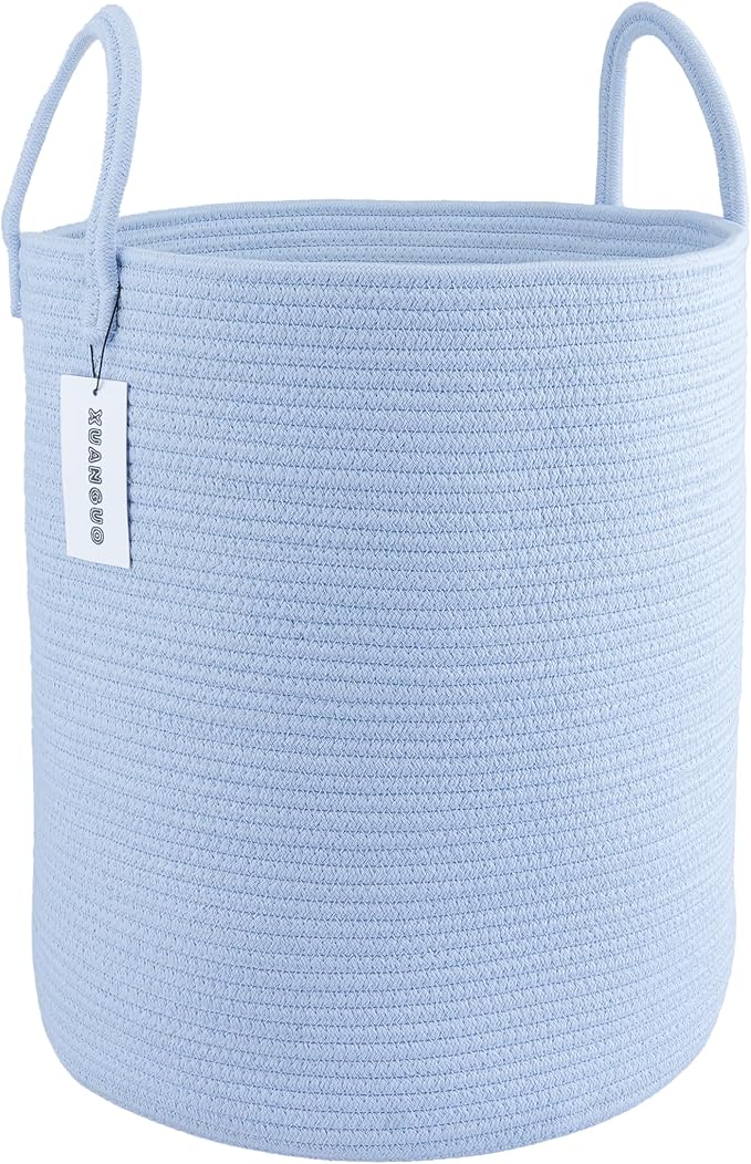 XUANGUO Cotton Rope Laundry Basket Hamper by XUANGUO