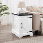 24" H Farmhouse End Table, Rustic Wood Sofa Side Table - Image 3