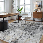 6x9 Area Rugs for Living Room Washable Bedroom Dining Room Black Grey Gold | - Image 3