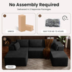106" Cloud Sectional Boneless Couches - Image 6