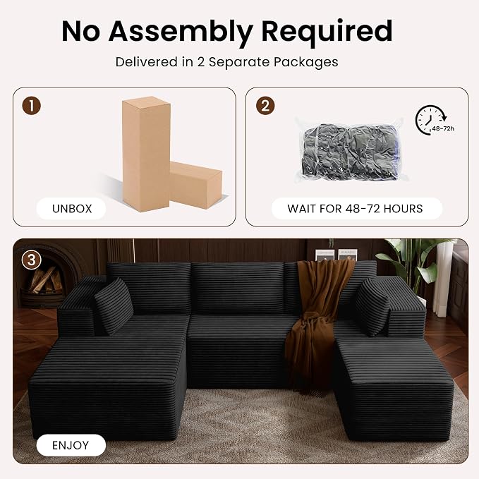 106" Cloud Sectional Boneless Couches - Image 6