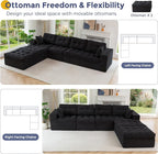 MAXYOYO 132" U Shaped Modular Sectional Sofa - Image 6