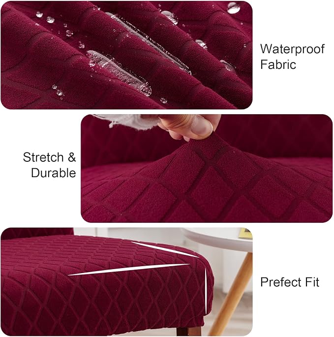 Genina Waterproof Chair Covers for Dining Room, Stretch Jacquard Dining Chair - Image 3