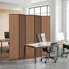 5 Panel Room Divider and Extra Wide Folding Privacy Screen, Bamboo Room Divider - Image 9
