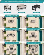 SERWALL 8 Pieces HDPE Outdoor Conversation Sofa Set - Image 9