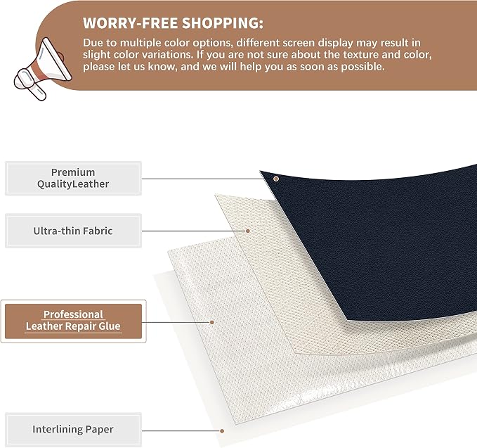 ONine Leather Repair Patch，Self-Adhesive Couch Patch，Multicolor Available - Image 2