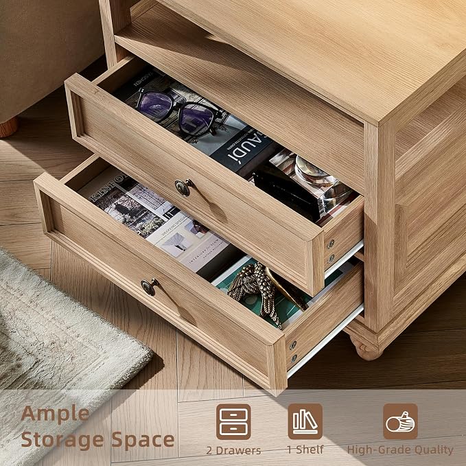 Joaxswe Farmhouse Nightstand Set of 2 - Image 4