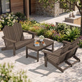 SERWALL 3 Pieces Patio Adirondack Bench Set, 2 Folding Adirondack Bench & 1 by SERWALL