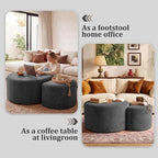 BSHOMGI Boneless Ottoman Nesting Coffee Table Set of 2, Corduroy Soft Foot Rest - Image 3