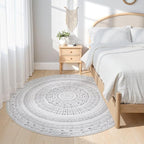 cotiled 6x6 Round Rug 6ft Circle Living Room Boho Area Rugs | Washable Foldable - Image 2