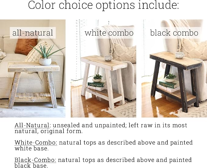 Doug and Cristy Designs Aztec A-Frame Side Table; Reclaimed Wood End Table - Image 4
