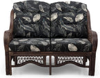 Malibu Lounge Loveseat Sofa Natural Rattan Wicker Handmade Design, Dark Brown - Image 3