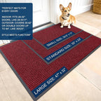 OLANLY 2-Pack Front Door Mats 59x23, Waterproof Heavy-Duty Doormats | Wine Red - Image 2