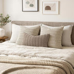 MIULEE Lumbar Corduroy Decorative Throw Pillow Covers 12x20 Light Brown | Pack - Image 4