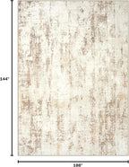 9x12 Area Rugs for Living Room: Washable Abstract Beige Grey Badroom Carpet | - Image 2