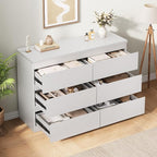 Jocoevol White 6 Drawer Dresser - Image 8