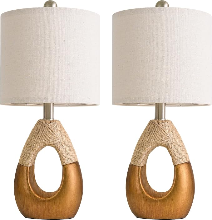 OYEARS 19" Table Lamps Set of 2, Boho Lamps - Image 8