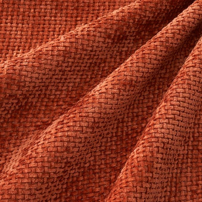 MIULEE Decorative Chenille Fall Pillow Covers Burnt Orange 16x16 Pack of 4 | - Image 2