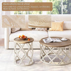 karlott Farmhouse End Table, 18.5'' French Country Round Side Table, Distressed - Image 6