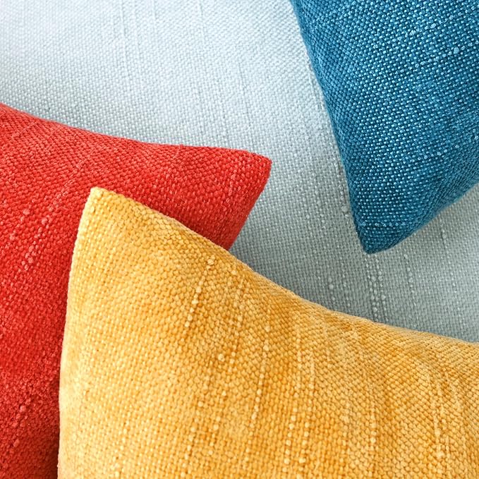 Set of 4 Soft Textured Decorative Throw Pillow Covers 24x24 Inch Cozy Farmhouse - Image 5
