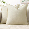 MIULEE Decorative Couch Throw Pillow Covers 20x20 Inch Cream White 2 Pack | by MIULEE