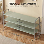 INGIORDAR Shoe Rack 3 Tier Long Storage Organizer Wide Metal Shoe Shelf - Image 3