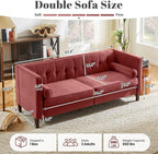 Dreamsir 78'' W Velvet Sofa, Mid-Century Love Seats Sofa Furniture - Image 2